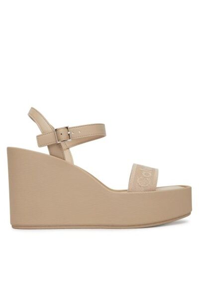 Calvin Klein BEJ KADIN DOLGU TOPUK SANDALET