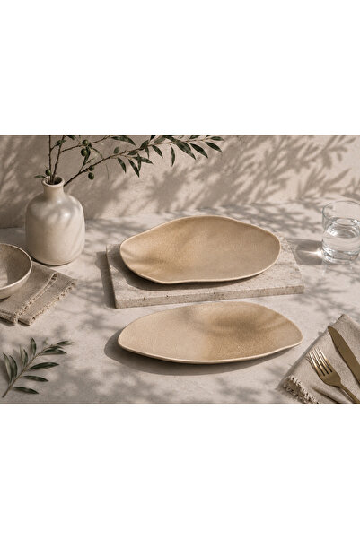 Choice 2'li Sahara Tone Dikdörtgen Tabak 36 cm yemek/kahvaltı/et/balık/salata...