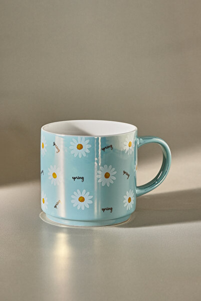 Karaca Daisy Lüsterli Pembe Papatya Desenli Mug 420 ml