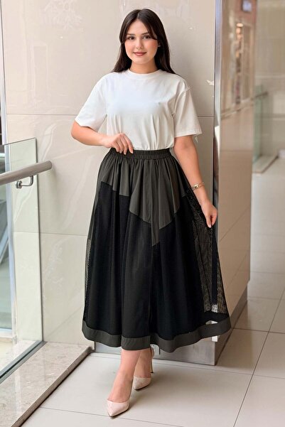 Ghisa File Cover Detailed Flared Skirt