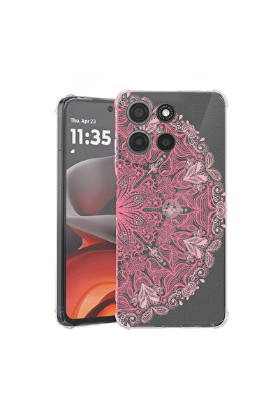 bestcase Αντικραδασμική Θήκη για Motorola Moto G77 / G67, Ροζ Δαντέλα, 314398...
