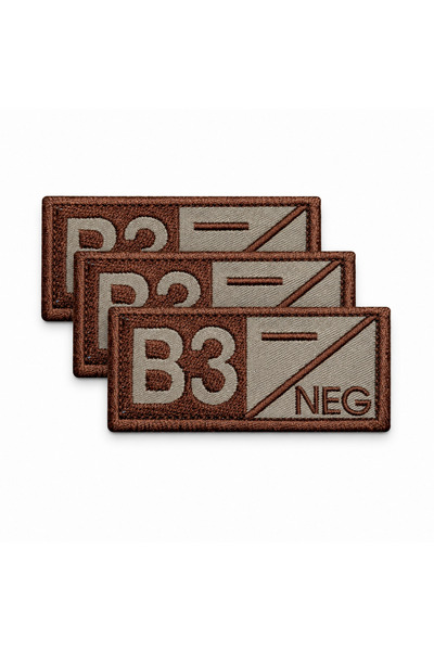 brodezcu Set of 3 patches, emblems, Embroidered badges blood group B3 Negativ...