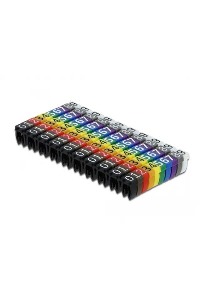 DELOCK Clipsuri pentru marcaje de cabluri 0-9, colorate, set de 100