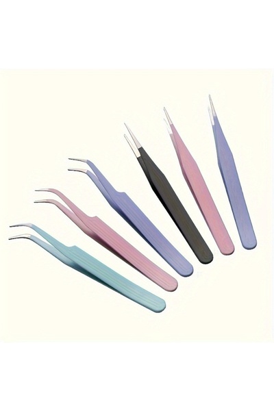 Choice pink 2pcs Stainless Steel Precision Tweezers, Color Scrapbook , Straig...