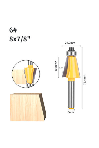 choice2 8x22.2 6.35MM 8MM Shank 11.25° 15° 22.5° 30° 45° Chamfer Router Bit 4...