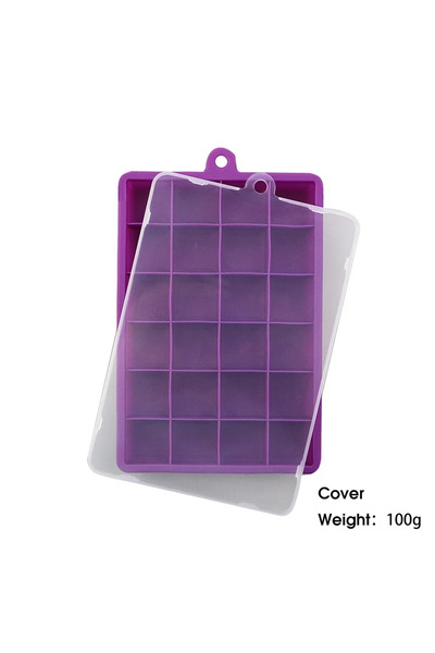 Choice7 P-Cover-Purple 24 Hole Silicone Ice Cube Tray with Lid Non Toxic Big ...