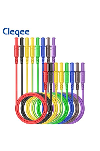 Choice P1140-1 Cleqee 8PCS Dual 4mm Safety Banana Plug Shrouded Test Leads Si...