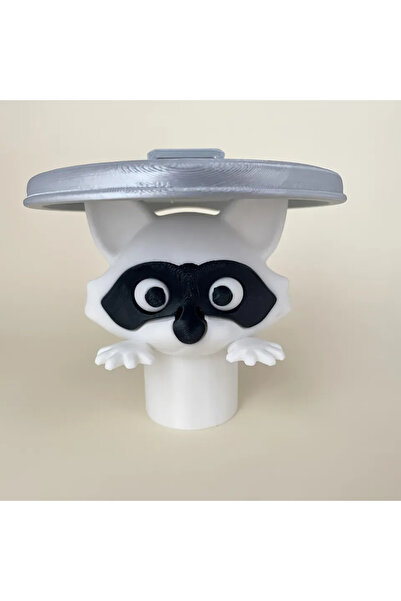 Choice1 10x11.3 CM WHITE G5200A 1Pc Adorable 3D Printed Raccoon Toilet Roll H...