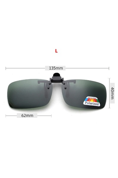 Choice14 Green L 1Pcs 4 Color Grey Lenses Polarized Sunglasses Clip On Flip U...