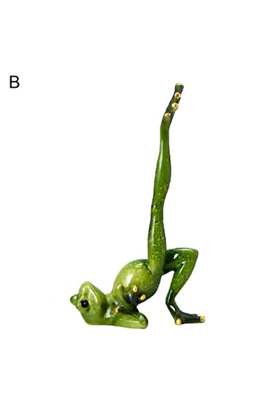 Choice B Creative Yoga Frogs Resin Crafts Miniatures Frog Sculpture Statue Ho...