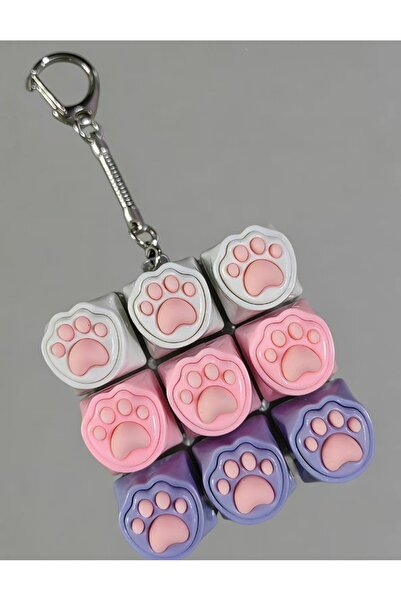 Choice 1PC B Cute Cat Claw Keychain 9 Keys Keyboard Decompression Keyboard DI...