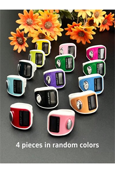Choice1 4pcs Mini Electronic Finger Ring Counter, Dual-Tone Candy Color Porta...
