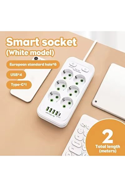 Choice6 AS PIC SHOW EU Plug Outlet 4 Sockets Multitap Wall Power Strip Electr...