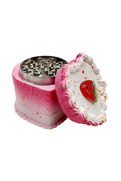 Choice Strawberry Heart Shaped Herb Grinder Mill Strawberry Cake Style Lady M...