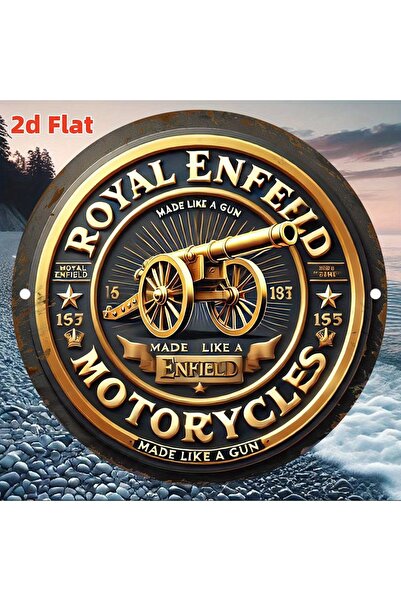 Choice Round 20X20CM black 2D Flat Royal Enfield Logo Metal Tin Sign - Vintag...