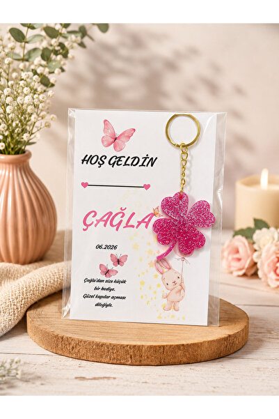 LMS GİFT Kişiye Özel 20 Adet Bebek Hediyeliği Anahtarlık – İsimli Doğum Kartı...