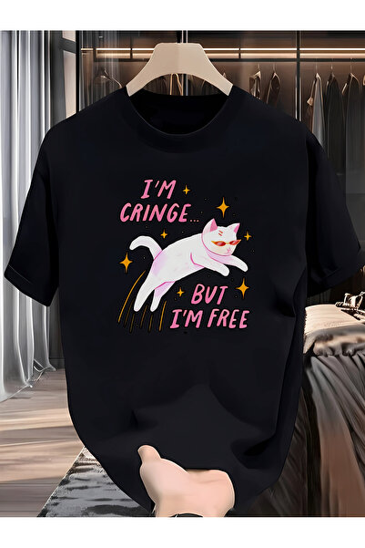 yiou trendy clothing تي شيرت رجالي مطبوع عليه "أنا مزجأ بعض الشيء ولكن أنا حر...