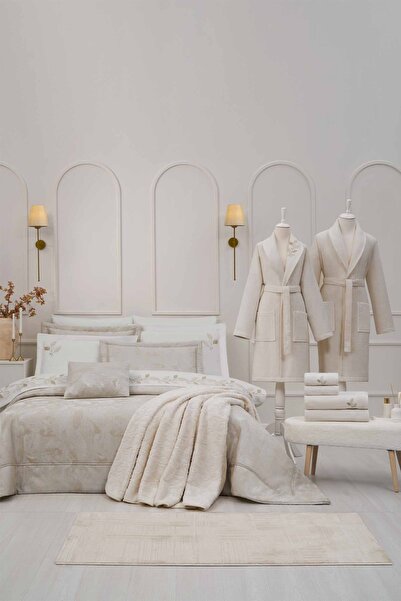 Özdilek Leaf Scape Dowry Set for Two People 17 Pieces