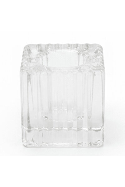 AKDC Small Clear Glass Candle Holder for Tea Light & Table Decoration – 4 cm