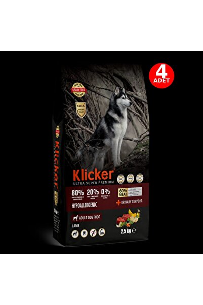 klicker HYPOALLERGENİC YETİŞKİN KÖPEK MAMASI KUZULU 2.5 KG X 4 ADET