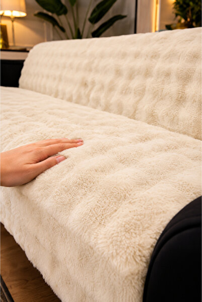 Sarar Furry Woven Bubble Plush Washable Sofa Bed Cover Large Size (175X215) C...
