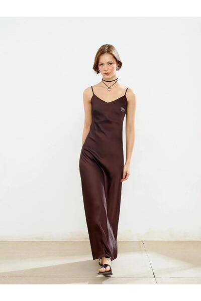 LC Waikiki V-Neck Satin Strap Dress (S5)
