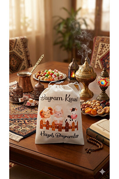 KALE PROMOSYON Eid Al-Adha Gift Bag 10 Pcs 14.5X18.5 cm Children's Candy Bag