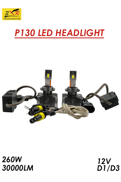 3XR P130 LED Headlight Bulb 12V 260W 30000LM 6500K IP65 Waterproof Car Light ...