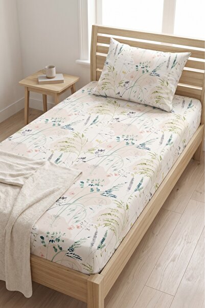 Maki Home Makiteks 100% Cotton Floral 120X200 Single Fitted Sheet Bohemian St...