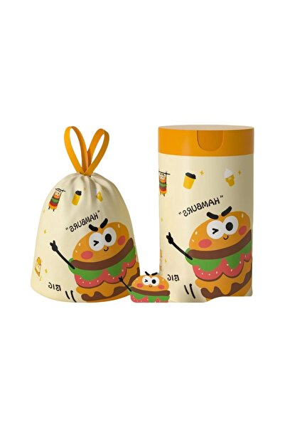 Choice 60pcs Yellow 60 Tear-Resistant Drawstring Cartoon Hamburger-Shaped Thi...