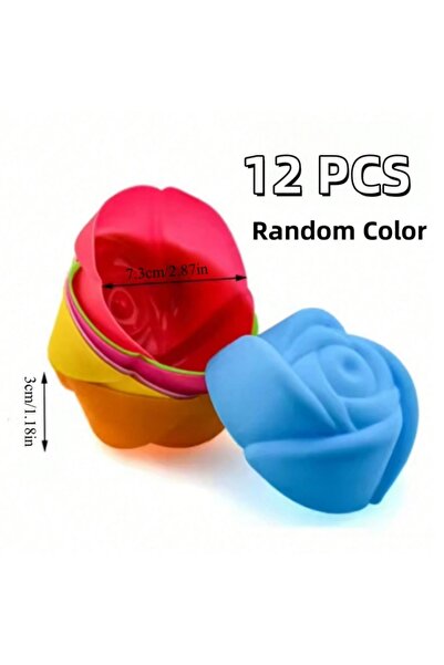 Choice3 12PCS-Flower 6/12pcs Silicone Cupcake Liners Reusable Baking Cups Non...
