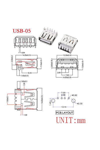 Choice14 10PCS USB-05 10Pcs USB Type A Standard Port Female Solder Jacks Conn...
