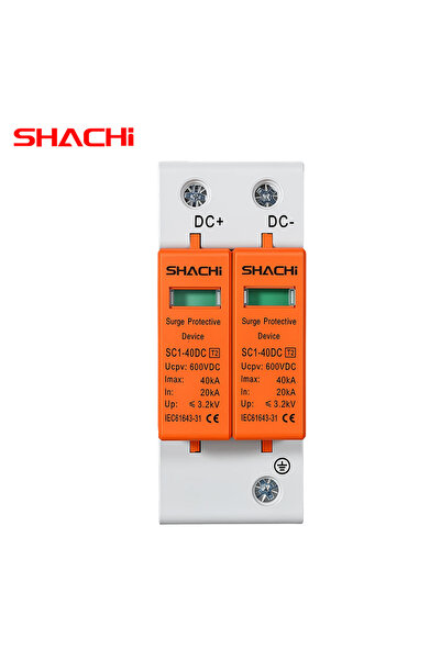 Choice3 500V SHACHI SPD 2P DC Surge Protective Device 500V 600V 800V 1000V Ho...