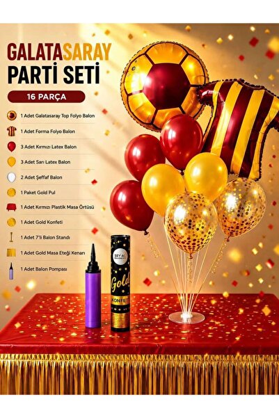 Sev-AL Balonları Sarı-Kırmızı Premium Parti Seti