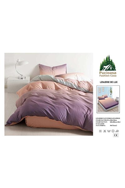 Pucioasa Fashion Casa Finet Soft Touch Duvet Cover Set with Stretchy – 4 Pieces