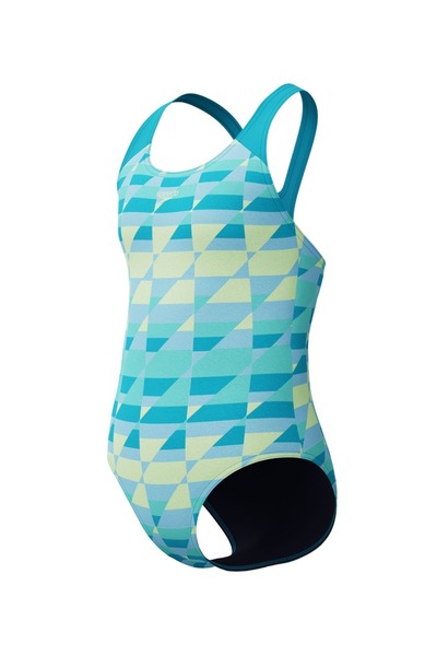 SPEEDO Costum de baie pentru fete Allover Powerback (Albastru-Verde)