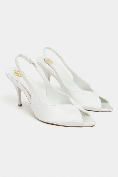NİŞANTAŞI SHOES Roxy Sedef Satin Ankle Strap Open Toe Detail Women's Heeled Shoes