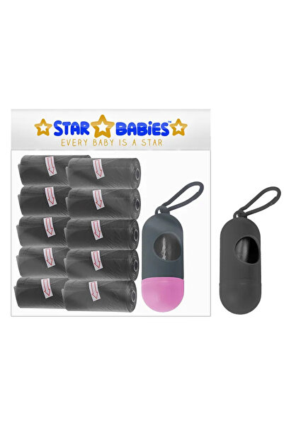 STAR BABiES حقيبة حفاضات معطرة تحتوي على 10/150 كيس باللون الأسود وموزع متعدد...