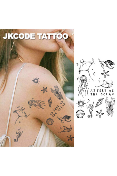 Choice Ocean Minimal Tattoo-Herbal Tattoo Stickers Ins Style Cute Design-Ins ...