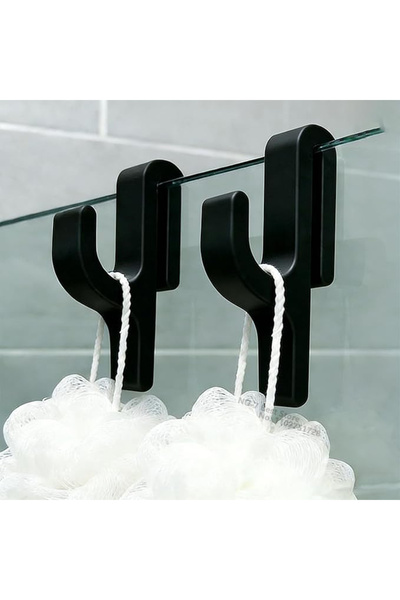 choice2 2PC Black 3D Shower Door Towel Hook for 8mm Glass Doors Bathroom Hang...