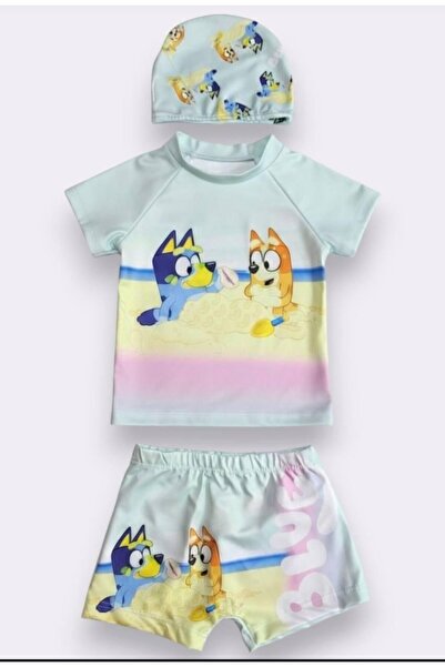 YDBKStore Unisex (2-10yaş) Baskılı Güneş Koruyucu Hipster Mayo 3'lü Takım(may...
