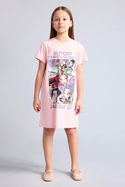 DeFacto Kpop - Demon Hunters Short Sleeve Dress Girls' H8109A826Sm