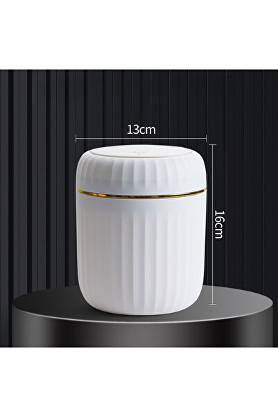 Choice WHITE Mini Desktop Trash Can with Lid Garbage Waste Bin Organizer Bedr...