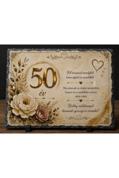 hiperborea Slate plate - 50 years of life - in Hungarian