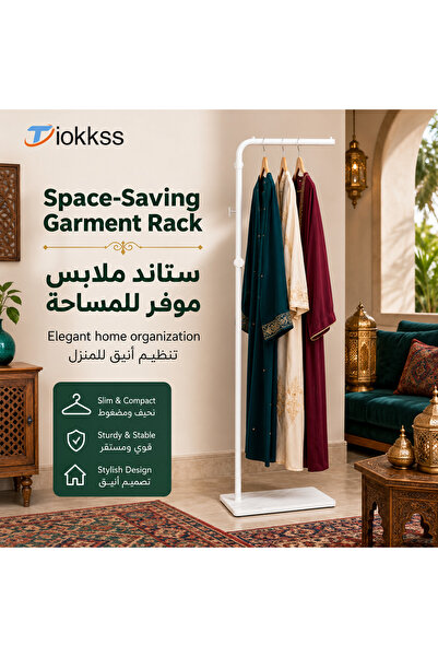 Tiokkss Freestanding Garment Rack, Space-Saving Clothes Rack For Abayas Dress...