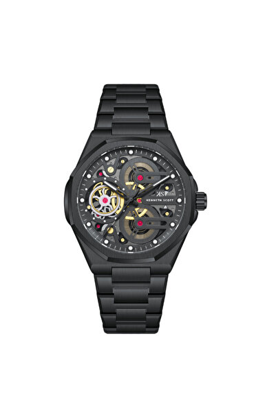 Kenneth Scott Men's Miyota 3H Black Dial Watch - K26012-BBBB