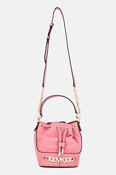 Michael Kors Women Brand Logo Devon Bucket Cross Body Bag, Dusty Pink