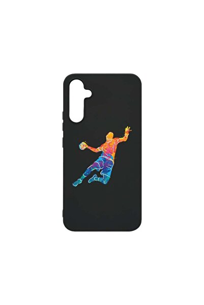 bestcase Калъф, съвместим със Samsung Galaxy A34, с цветен дизайн на хандбал,...