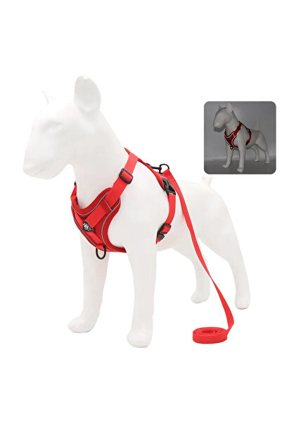 Choice14 XL 1PC red Dog Harness with 1.5m Traction Leash Set No Pull Dog Vest...