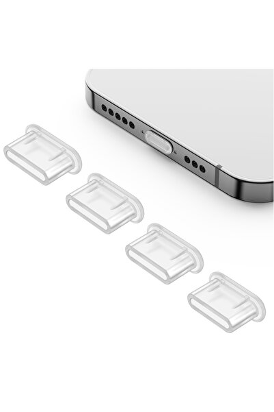 choice2 4PCs Clear Universal USB C Dust Plug Anti Dust USB-C Plug Cover Charg...
